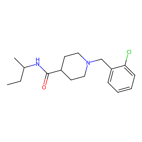 N-butan-2-yl-1-[(2-chlorophenyl)methyl]piperidine-4-carboxamide structure