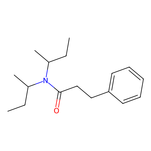 N,N-di(butan-2-yl)-3-phenylpropanamide structure