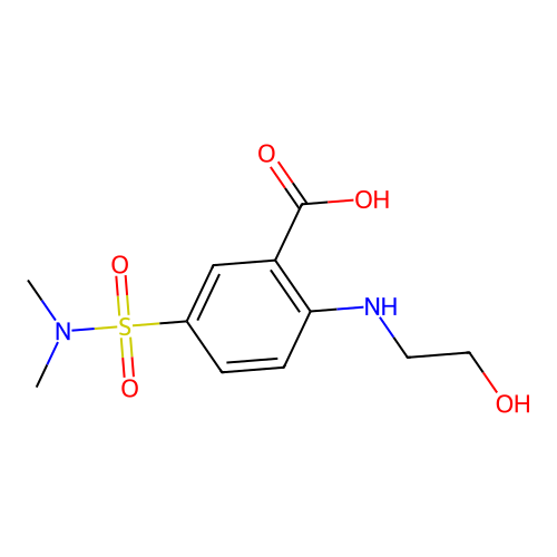 5-(Dimethylsulfamoyl)-2-[(2-hydroxyethyl)amino]benzoic acid structure