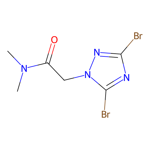 2-(3,5-dibromo-1H-1,2,4-triazol-1-yl)-N,N-dimethylacetamide structure