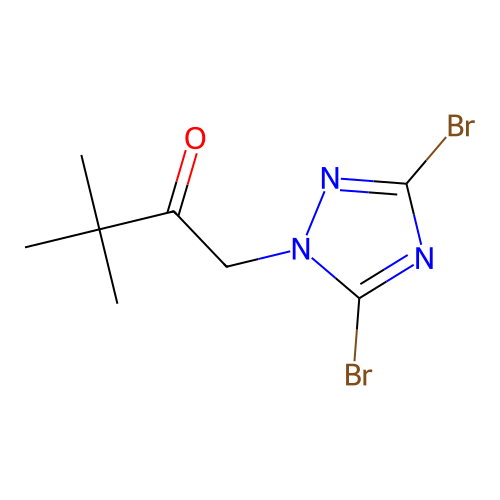 1-(3,5-dibromo-1H-1,2,4-triazol-1-yl)-3,3-dimethylbutan-2-one structure