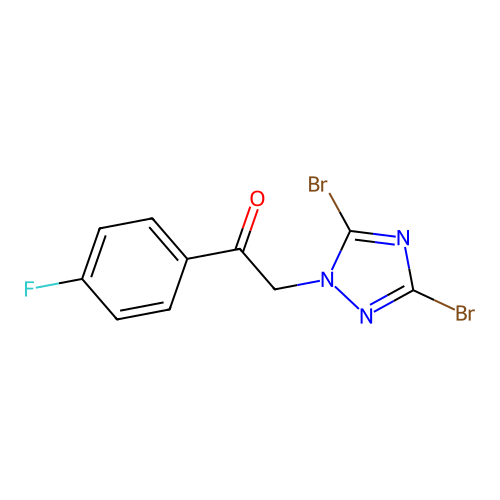 2-(3,5-dibromo-1H-1,2,4-triazol-1-yl)-1-(4-fluorophenyl)ethanone structure