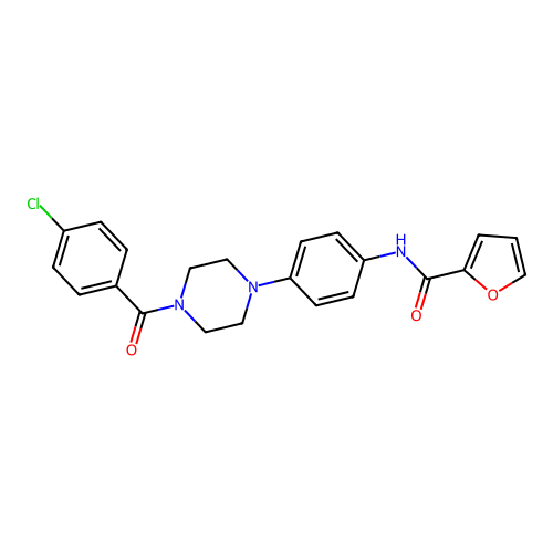 N-[4-[4-(4-chlorobenzoyl)piperazin-1-yl]phenyl]furan-2-carboxamide structure