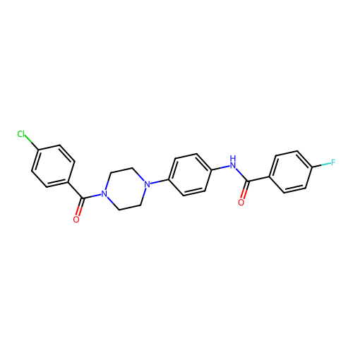 N-[4-[4-(4-chlorobenzoyl)piperazin-1-yl]phenyl]-4-fluorobenzamide structure