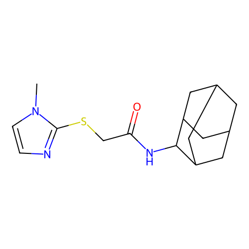 N-(2-adamantyl)-2-(1-methylimidazol-2-yl)sulfanylacetamide structure