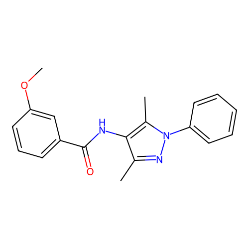 N-(3,5-dimethyl-1-phenylpyrazol-4-yl)-3-methoxybenzamide structure