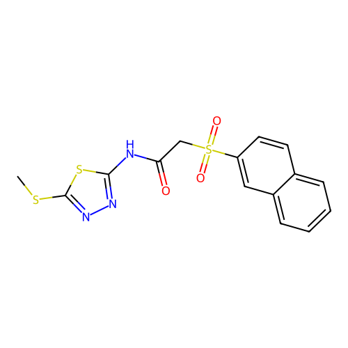 N-(5-(methylthio)-1,3,4-thiadiazol-2-yl)-2-(naphthalen-2-ylsulfonyl)acetamide structure