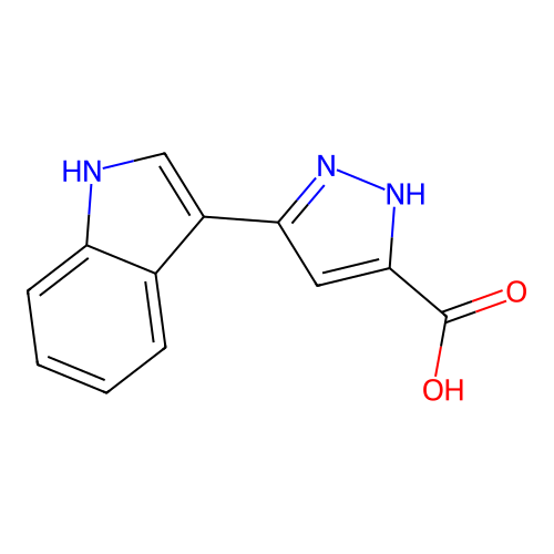 5-(1H-indol-3-yl)-1H-pyrazole-3-carboxylic acid structure