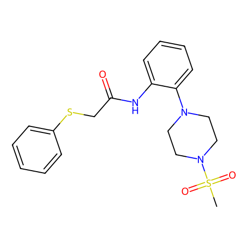 N-[2-(4-methylsulfonylpiperazin-1-yl)phenyl]-2-phenylsulfanylacetamide structure