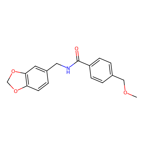 N-(1,3-benzodioxol-5-ylmethyl)-4-(methoxymethyl)benzamide structure