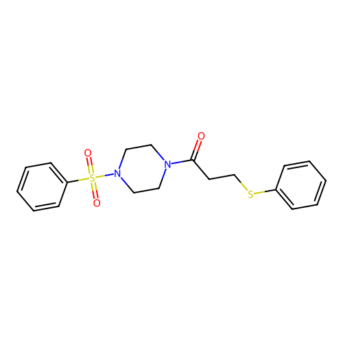 1-[4-(Benzenesulfonyl)piperazin-1-yl]-3-phenylsulfanylpropan-1-one structure
