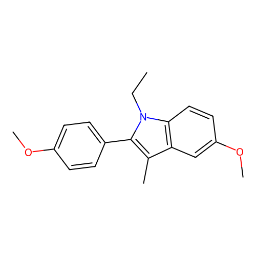 1-Ethyl-5-methoxy-2-(4-methoxyphenyl)-3-methylindole structure