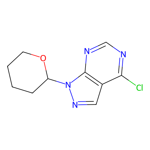 4-chloro-1-(tetrahydro-2H-pyran-2-yl)-1H-pyrazolo[3,4-d]pyrimidine structure