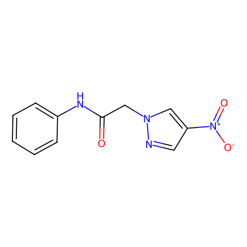 2-(4-nitropyrazol-1-yl)-N-phenylacetamide structure