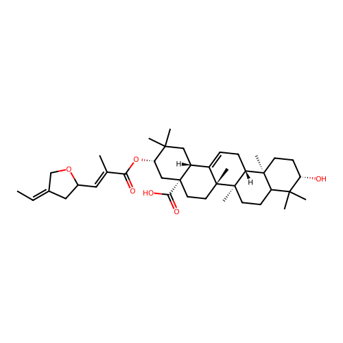 21-(4-(Ethylidene)-2-tetrahydrofuranmethacryloyl)machaerinic acid structure