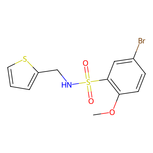 5-bromo-2-methoxy-N-(2-thienylmethyl)benzenesulfonamide structure