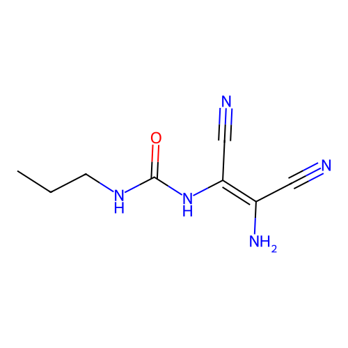 1-[(Z)-2-amino-1,2-dicyanoethenyl]-3-propylurea structure