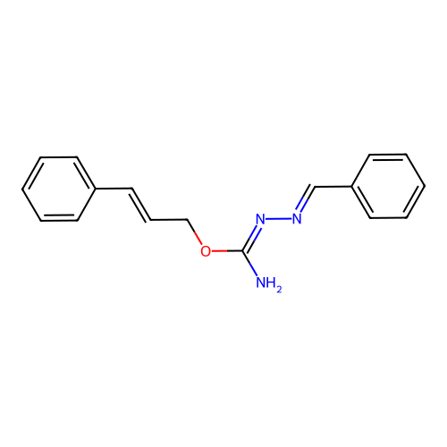 3-phenylprop-2-enyl N'-(benzylideneamino)carbamimidate structure