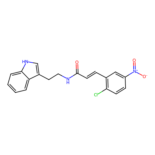 3-(2-chloro-5-nitrophenyl)-N-[2-(1H-indol-3-yl)ethyl]prop-2-enamide structure