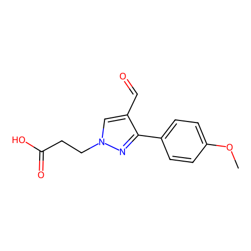 3-(4-Formyl-3-(4-methoxyphenyl)-1H-pyrazol-1-yl)propanoic acid structure