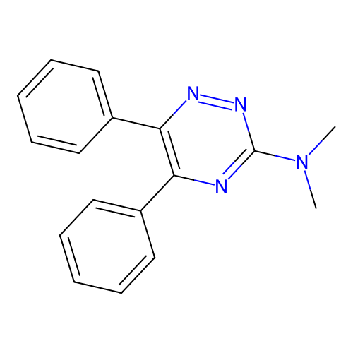 N,N-dimethyl-5,6-diphenyl-1,2,4-triazin-3-amine structure