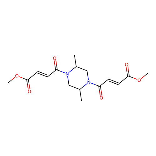 methyl 4-[4-(4-methoxy-4-oxobut-2-enoyl)-2,5-dimethylpiperazin-1-yl]-4-oxobut-2-enoate structure