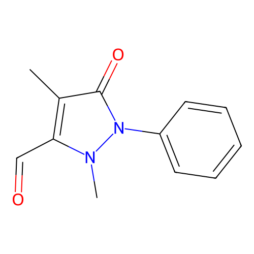 2,4-Dimethyl-5-oxo-1-phenylpyrazole-3-carbaldehyde structure