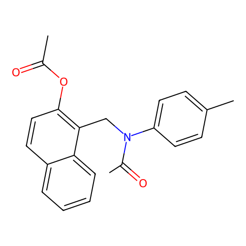 1-{[Acetyl(4-methylphenyl)amino]methyl}naphthalen-2-yl acetate structure