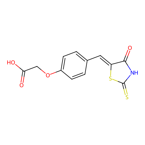 2-[4-[(Z)-(4-oxo-2-sulfanylidene-1,3-thiazolidin-5-ylidene)m structure