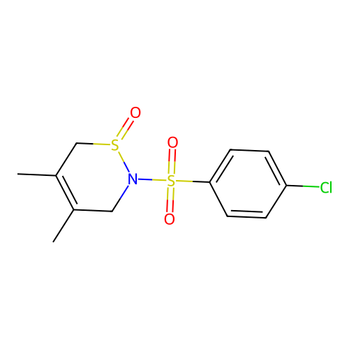 2-(4-Chlorophenyl)sulfonyl-4,5-dimethyl-3,6-dihydrothiazine 1-oxide structure
