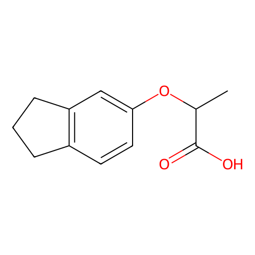 2-(2,3-dihydro-1H-inden-5-yloxy)propanoic acid structure
