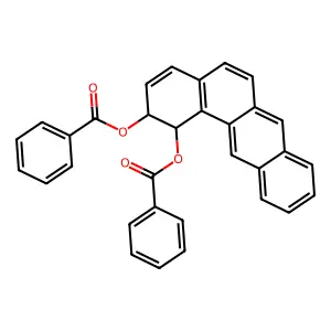 Benz(a)anthracene-1,2-diol, 1,2-dihydro-, dibenzoate, (1R-cis)- structure