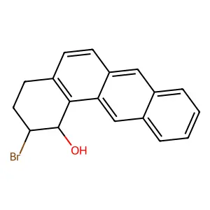 Benz(a)anthracen-1-ol, 2-bromo-1,2,3,4-tetrahydro-, (1S-trans)- structure