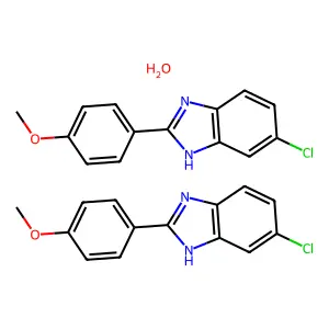 1H-Benzimidazole, 5-chloro-2-(4-methoxyphenyl)-, hemihydrate structure