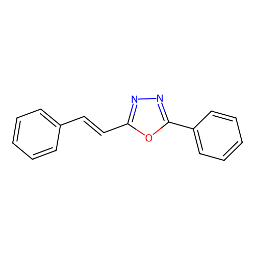 2-Styryl-5-phenyl-1,3,4-oxadiazol structure