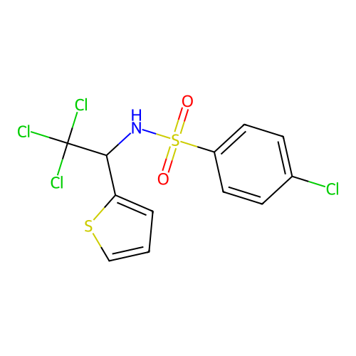 4-Chloro-N-(2,2,2-trichloro-1-(2-thienyl)ethyl)benzenesulfonamide structure