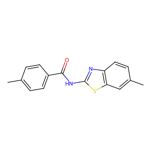 4-methyl-N-(6-methyl-1,3-benzothiazol-2-yl)benzamide structure