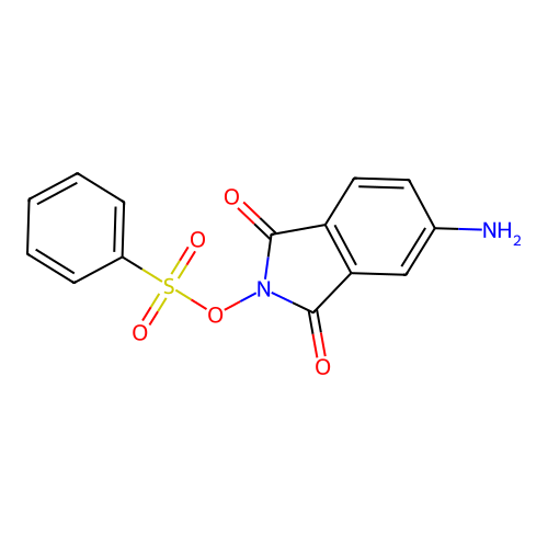 5-Amino-2-((phenylsulfonyl)oxy)-1H-isoindole-1,3(2H)-dione structure