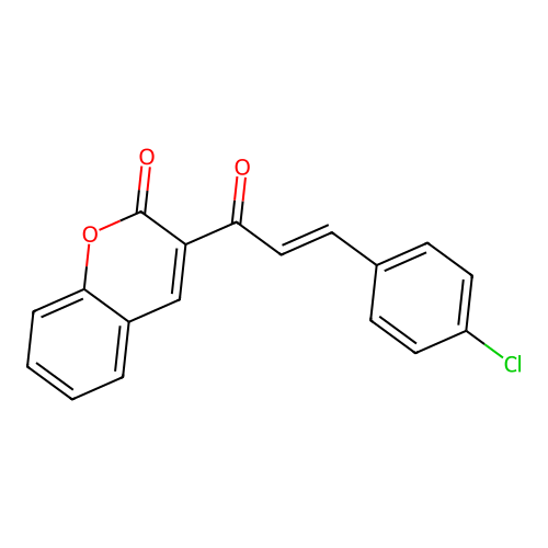 2H-1-Benzopyran-2-one, 3-[3-(4-chlorophenyl)-1-oxo-2-propenyl]- structure