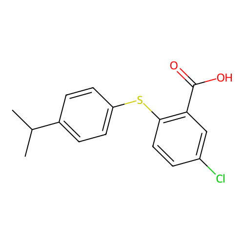 5-Chloro-2-[[4-(1-methylethyl)phenyl]thio]benzoic acid structure