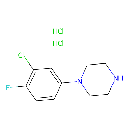 3-Chloro-4-fluorophenylpiperazine dihydrochloride structure