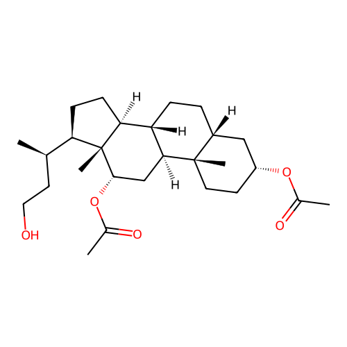 [(3R,5R,8R,9S,10S,12S,13R,14S,17R)-12-acetyloxy-17-[(2R)-4-hydroxybutan-2-yl]-10,13-dimethyl-2,3,4,5,6,7,8,9,11,12,14,15,16,17-tetradecahydro-1H-cyclopenta[a]phenanthren-3-yl] acetate structure