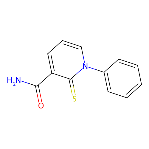 1-Phenyl-2-sulfanylidenepyridine-3-carboxamide structure
