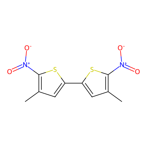 3-Methyl-5-(4-methyl-5-nitrothiophen-2-yl)-2-nitrothiophene structure