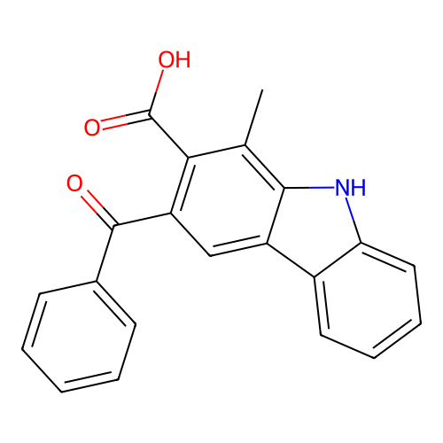 3-benzoyl-1-methyl-9H-carbazole-2-carboxylic acid structure