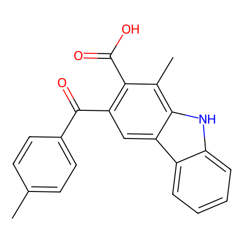 1-methyl-3-(4-methylbenzoyl)-9H-carbazole-2-carboxylic acid structure
