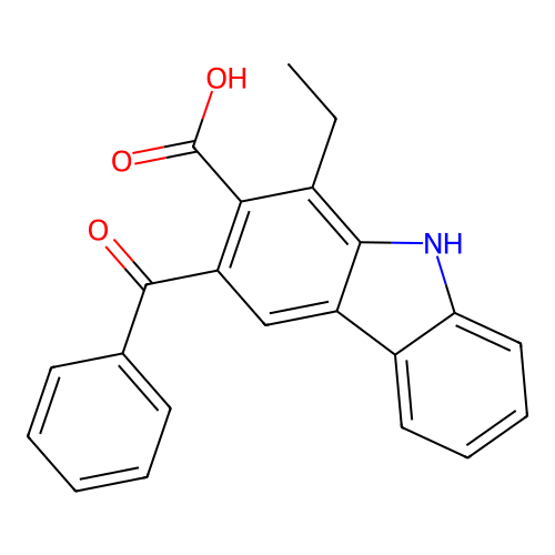 3-苯甲酰基-1-乙基-9H-咔唑-2-甲酸 structure