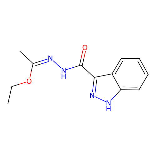 N-(1-Ethoxyethylideneamino)-1H-indazole-3-carboxamide structure