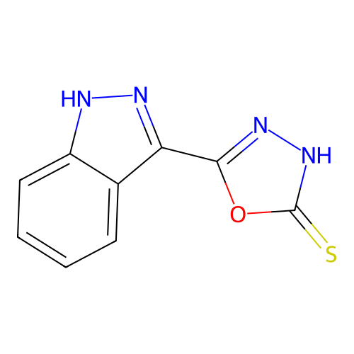 5-(1H-indazol-3-yl)-3H-1,3,4-oxadiazole-2-thione structure