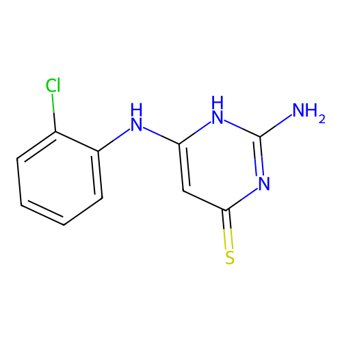 2-amino-6-(2-chloroanilino)-1H-pyrimidine-4-thione structure